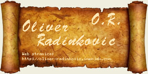 Oliver Radinković vizit kartica